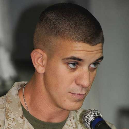Oval Face Shape Male Military Hairstyles